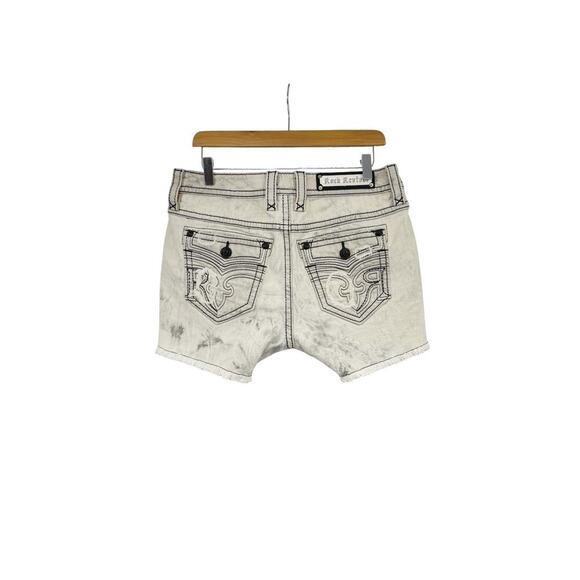 Rock Revival Cleora Mid Rise Shorts Thick Stitch Cut Off Style Gray Womens 30 - Picture 1 of 9